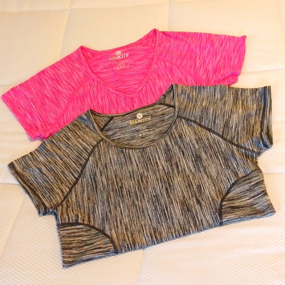 2 Velocity Pink and Gray Women's Tops